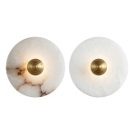 Okrągły, marmurowy kinkiet- złoto/ różne średnice- Glovetto