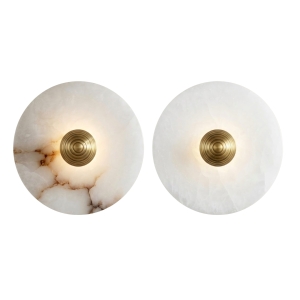 Okrągły, marmurowy kinkiet- złoto/ różne średnice- Glovetto