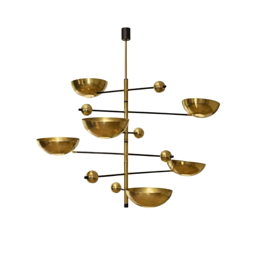 Designerska, mosiężna lampa w stylu Mid Century modern- Lospo