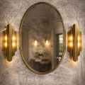 Złoty, mosiężny kinkiet /modern/ art deco- Trifle