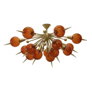 Unikatowa lampa z dmuchanego szkła i mosiądzu/ różne kolory i wykończenia- Aureole