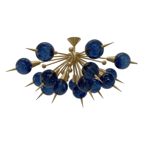 Unikatowa lampa z dmuchanego szkła i mosiądzu/ różne kolory i wykończenia- Aureole II