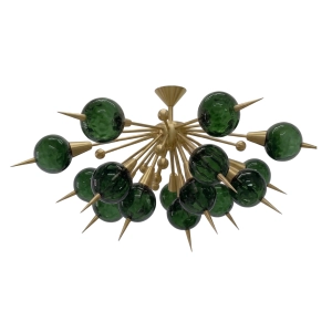 Unikatowa lampa z dmuchanego szkła i mosiądzu/ różne kolory i wykończenia- Aureole III