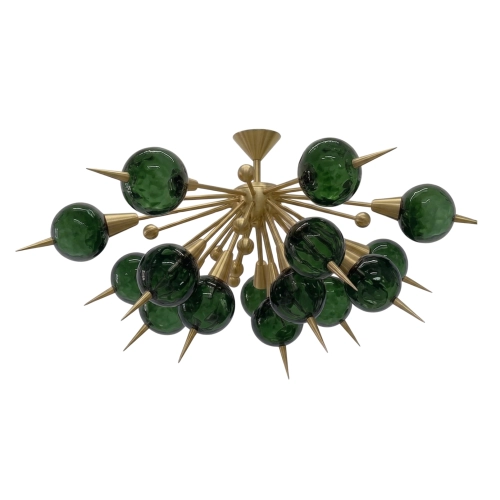 Unikatowa lampa z dmuchanego szkła i mosiądzu/ różne kolory i wykończenia- Aureole III