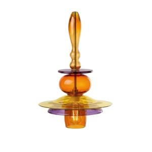 Nowoczesna lampa sufitowa/ szkło dmuchane/ pomarańcz/fiolet- Sambuco V