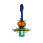 Lampa modern z dmuchanego ręcznie szkła/ granat/ zieleń/ bursztyn- Sambuco VIII 