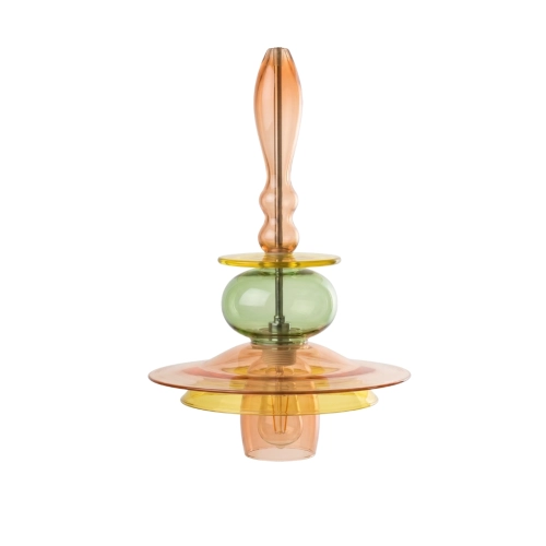 Lampa modern z dmuchanego ręcznie szkła/ łososiowy/ zielony/żółty- Sambuco XI