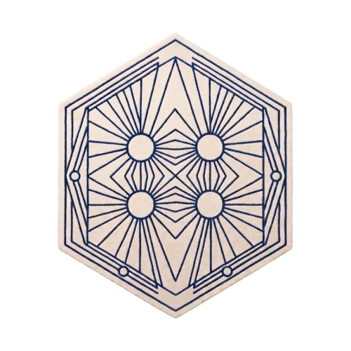 Autorski design Ornali- Dywan wełniany/ geometryczny wzór/ oryginalny kształt- Lageo III