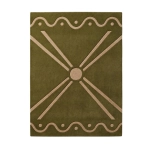 Autorski design by Ornali- Oryginalny, zielony dywan z wełny nowozelandzkiej- Lafaello II