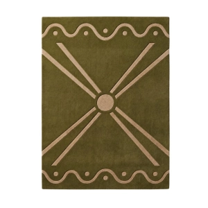 Autorski design by Ornali- Oryginalny, zielony dywan z wełny nowozelandzkiej- Lafaello II