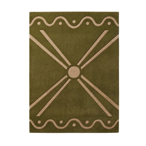 Autorski design by Ornali- Oryginalny, zielony dywan z wełny nowozelandzkiej- Lafaello II
