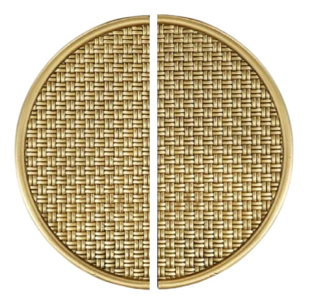 Złoty, mosiężny uchwyt w kształcie koła- komplet 27 cm- La Lina Gold