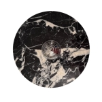 Marmurowy, czarno-biały kinkiet/srebrny chrom/ unikat- Rovetto 